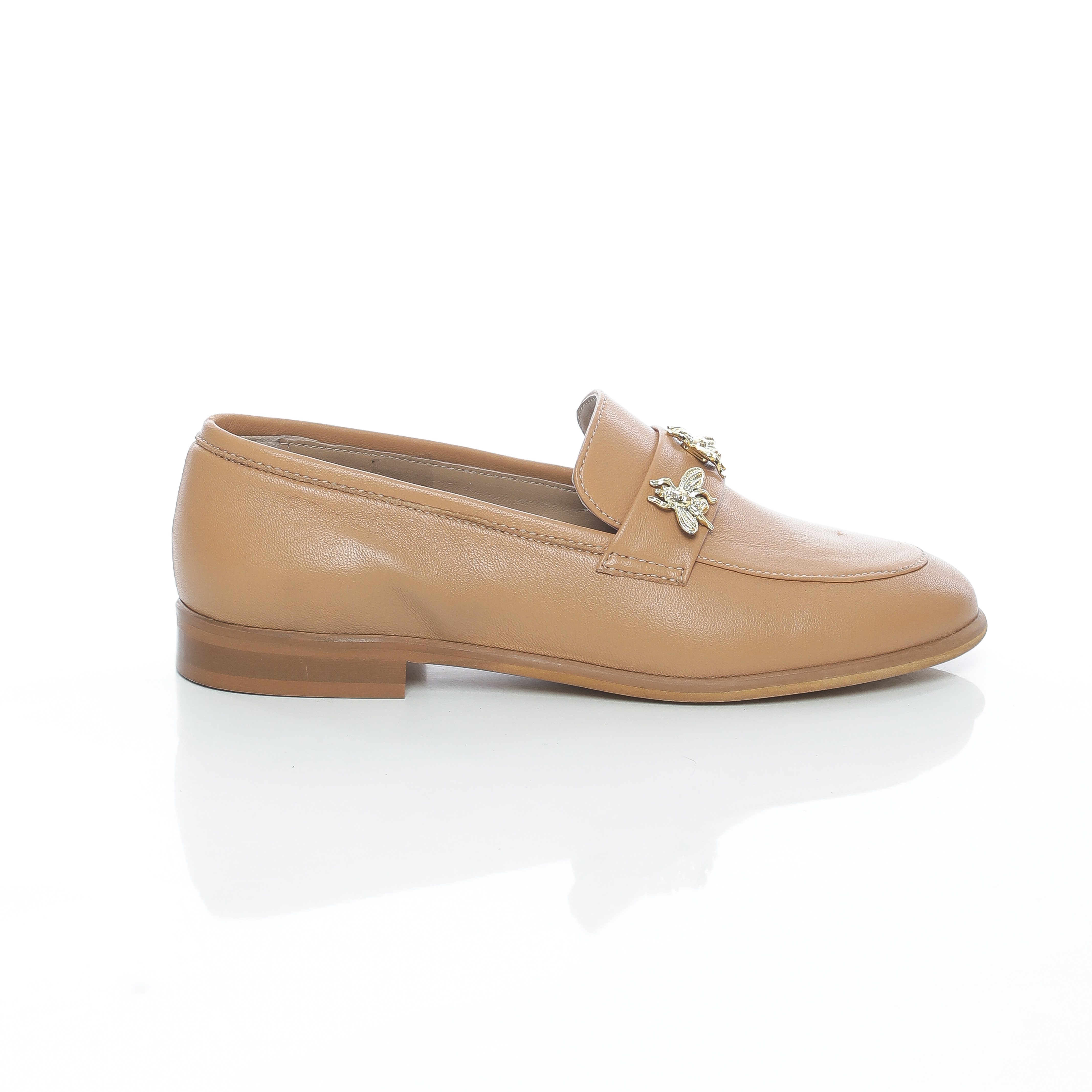 CHIC - Derbies Cuir Bout Amandé Détails Dorés Femme – Image 7