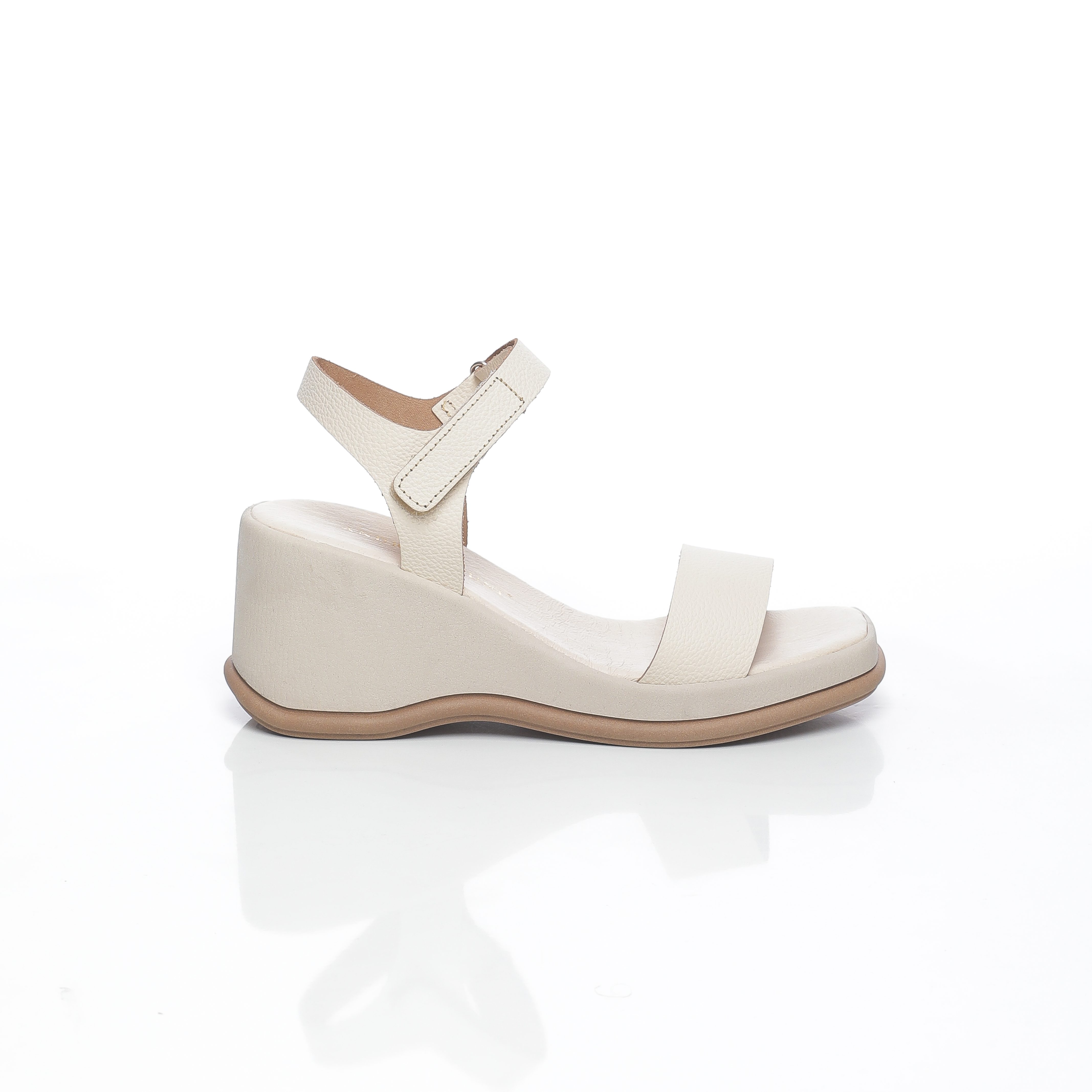 Eirene : Sandale compensée en cuir véritable classique pour Femme