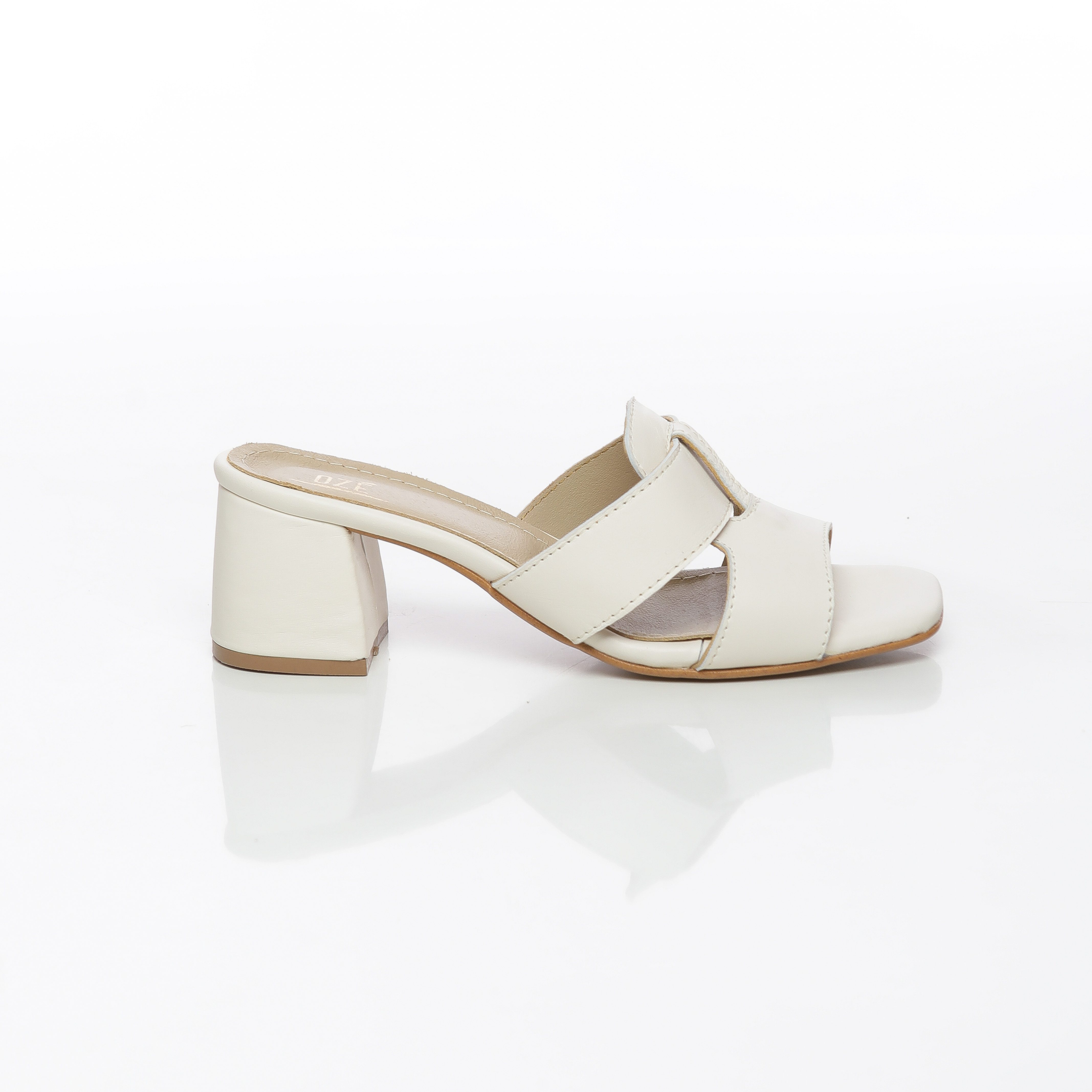 Roxane : Sabots demi talon en cuir pour Femme – Image 9