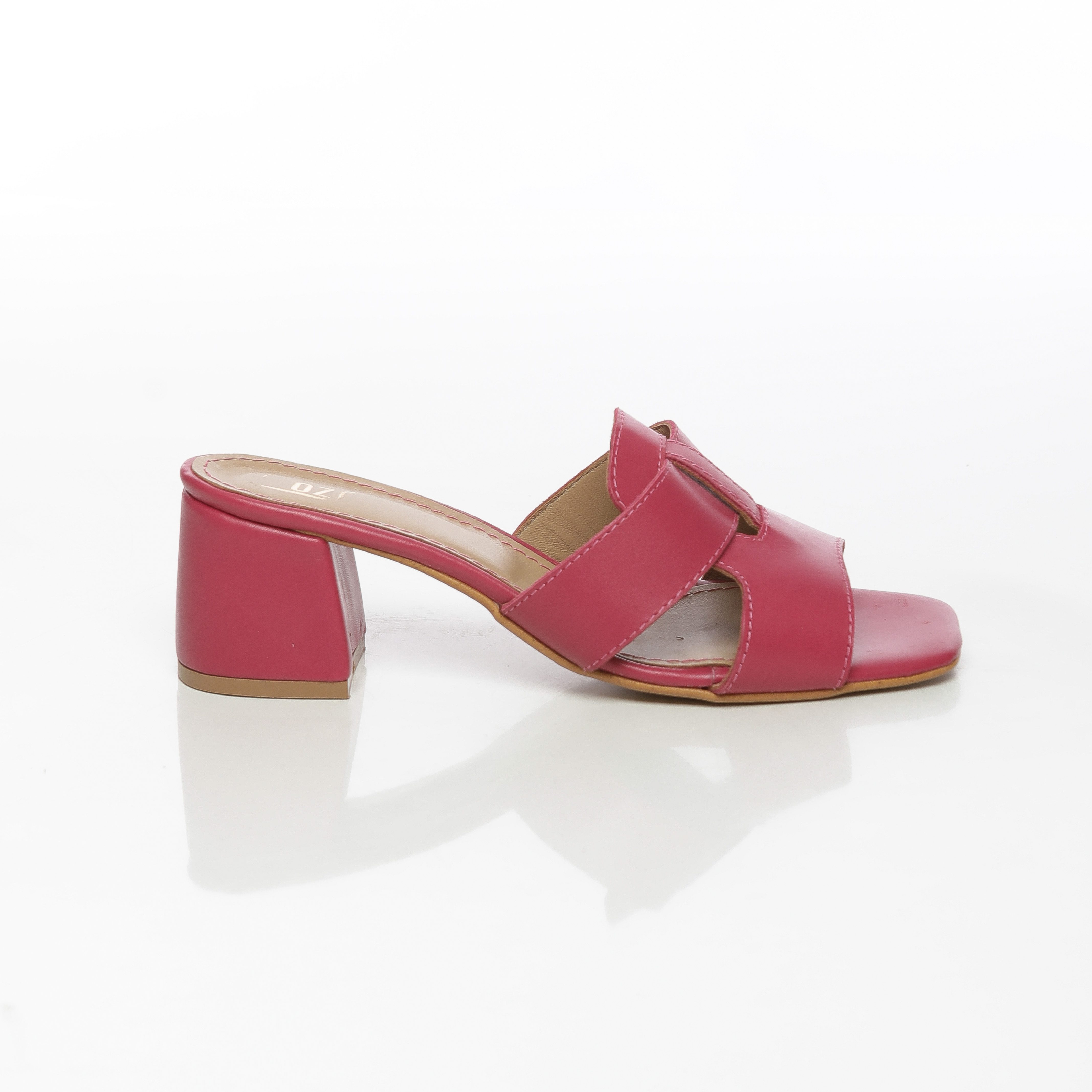 Roxane : Sabots demi talon en cuir pour Femme – Image 2