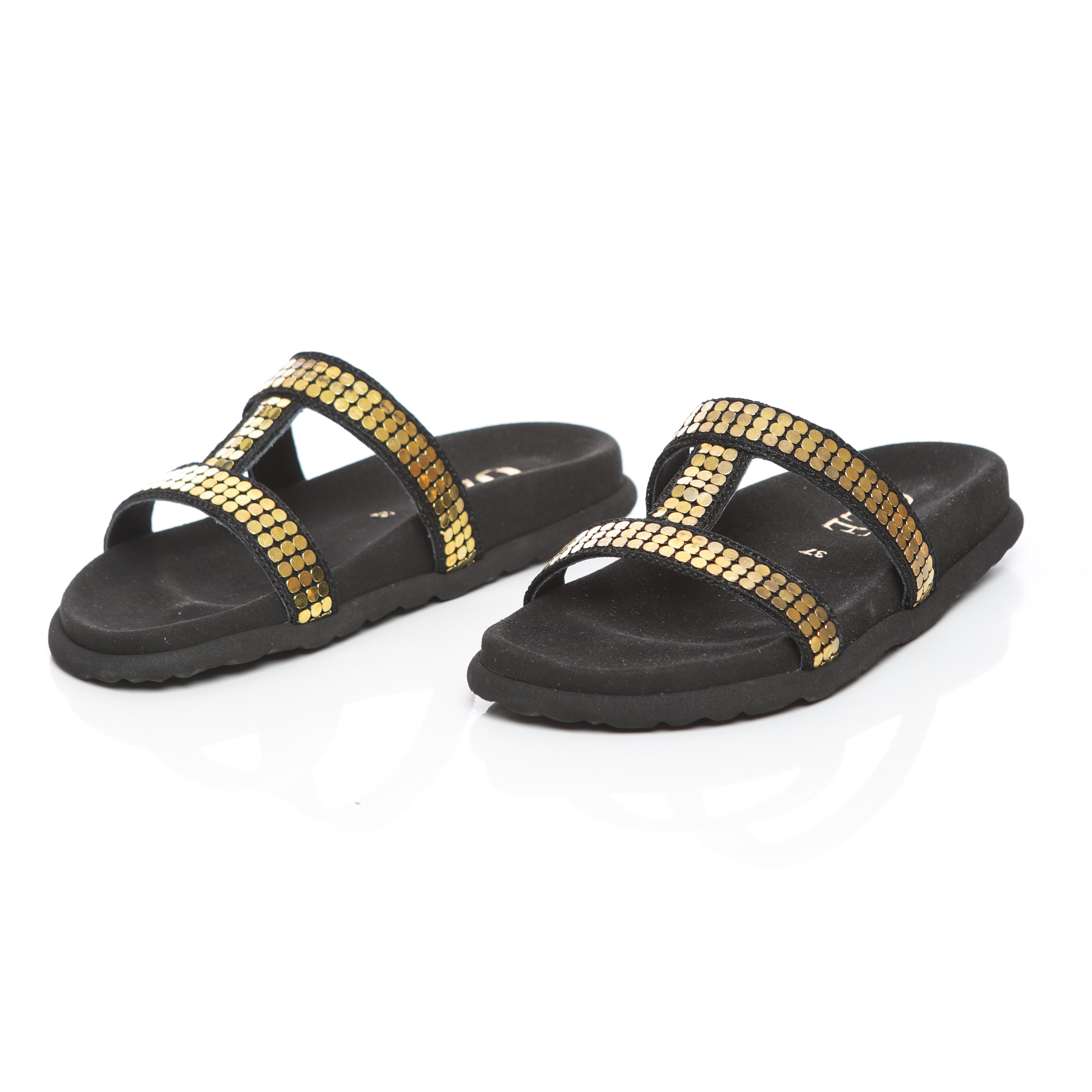 Gaia : Mules en daim veritable avec plateforme confortable pour femme