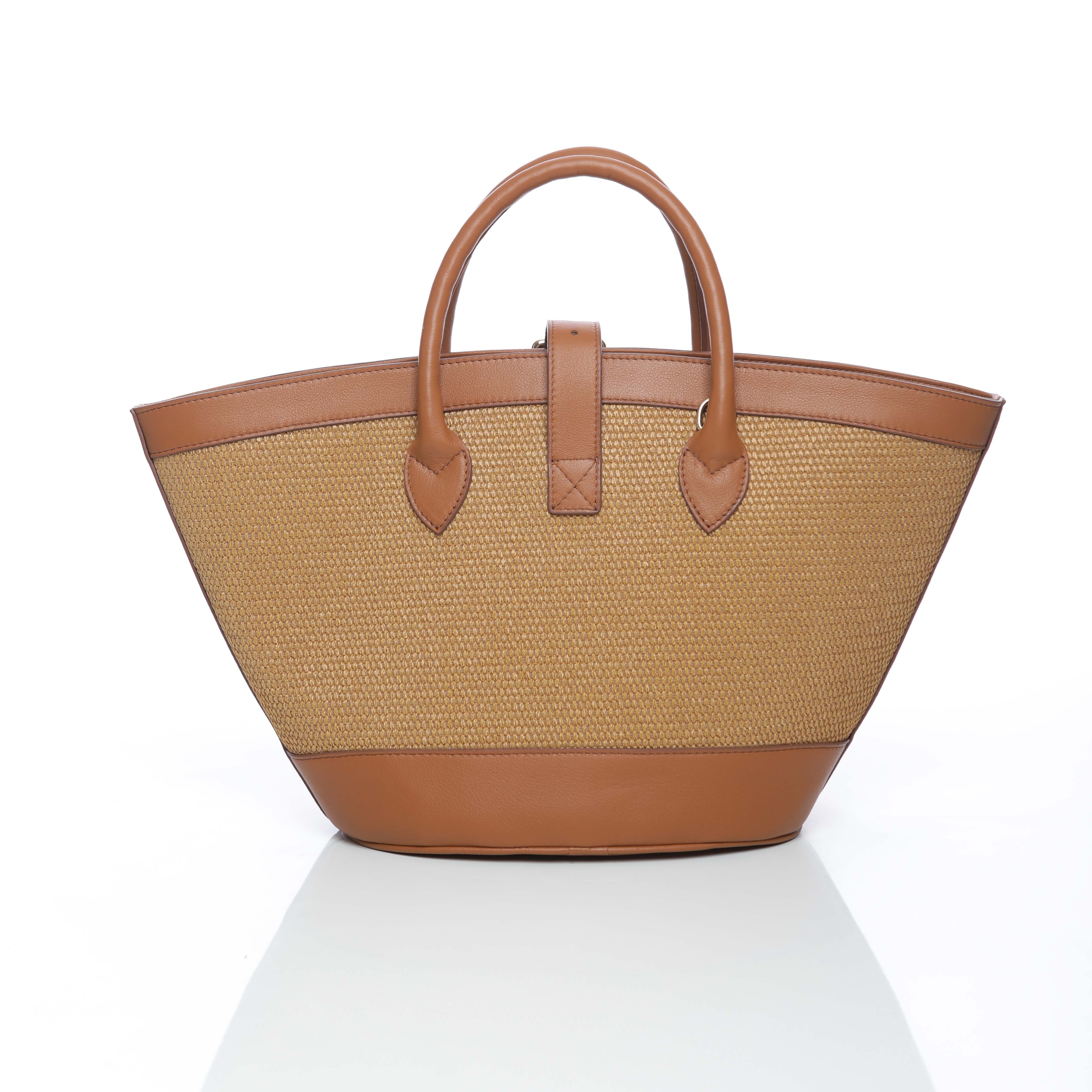 Veloria : Sac style panier tres chic en cuir veritable et paille naturelle pour femme – Image 8