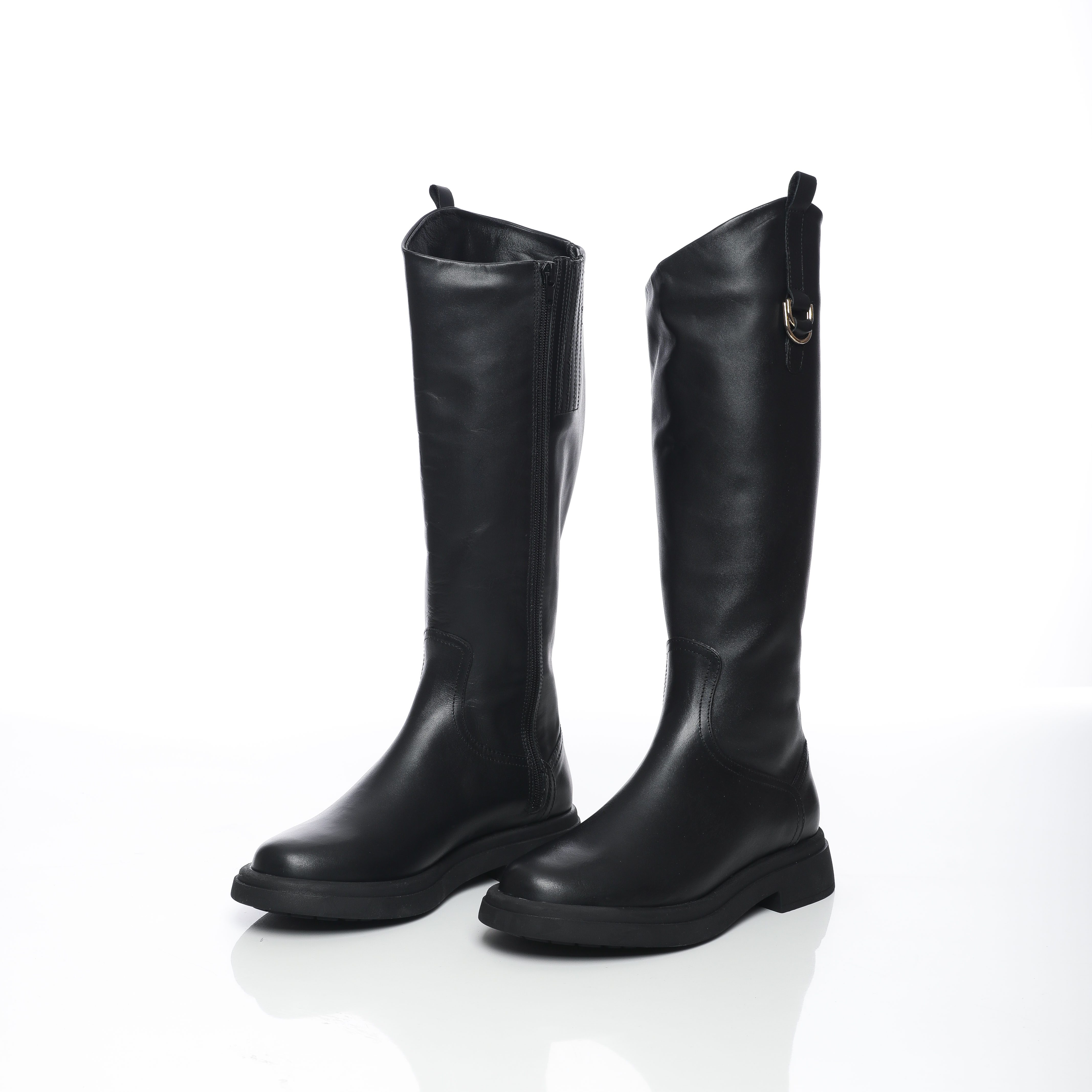 Margaux botte plate en cuir véritable et confortable pour femme