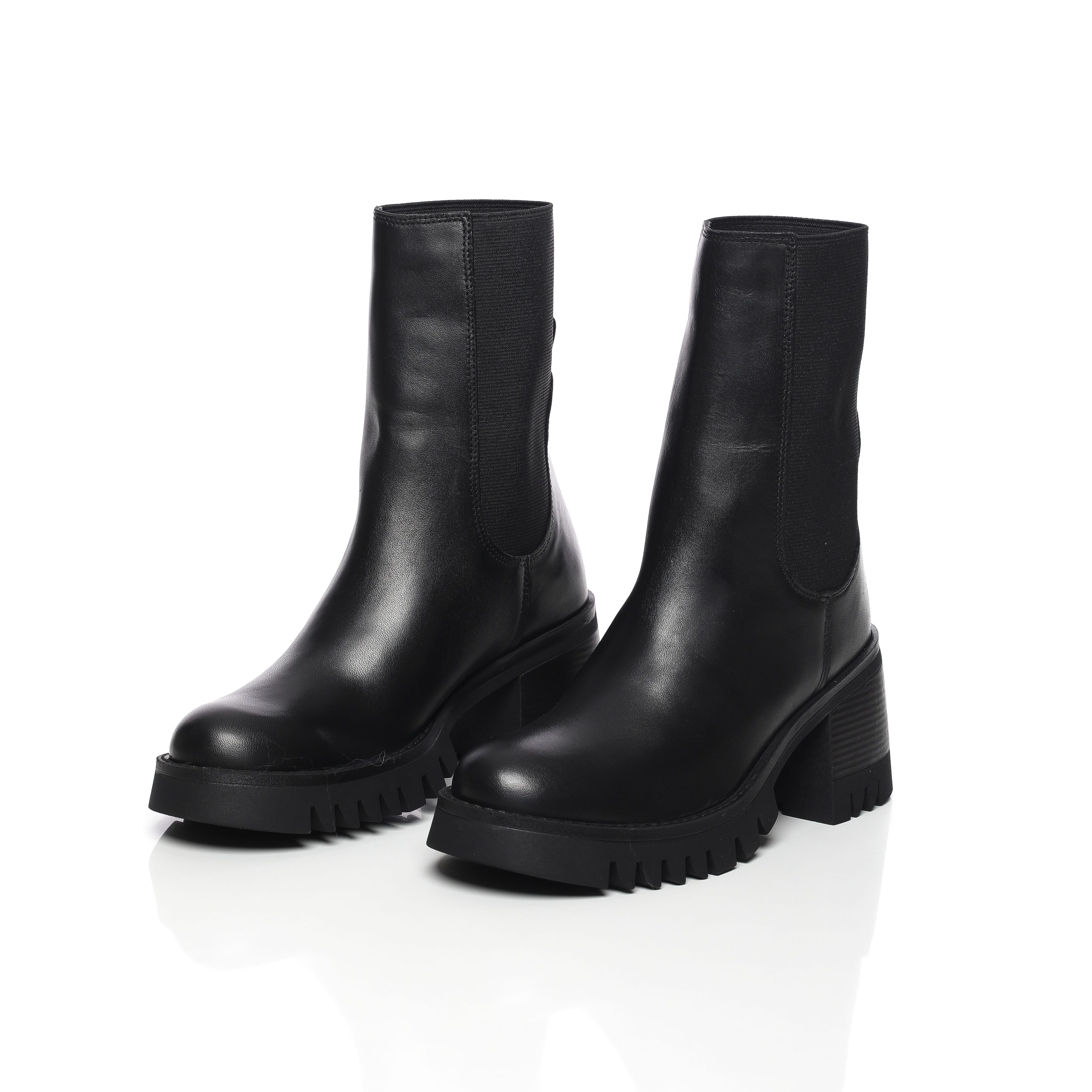 Jambo demi-bottes en cuir à talon large sont à la mode pour femme – Image 8