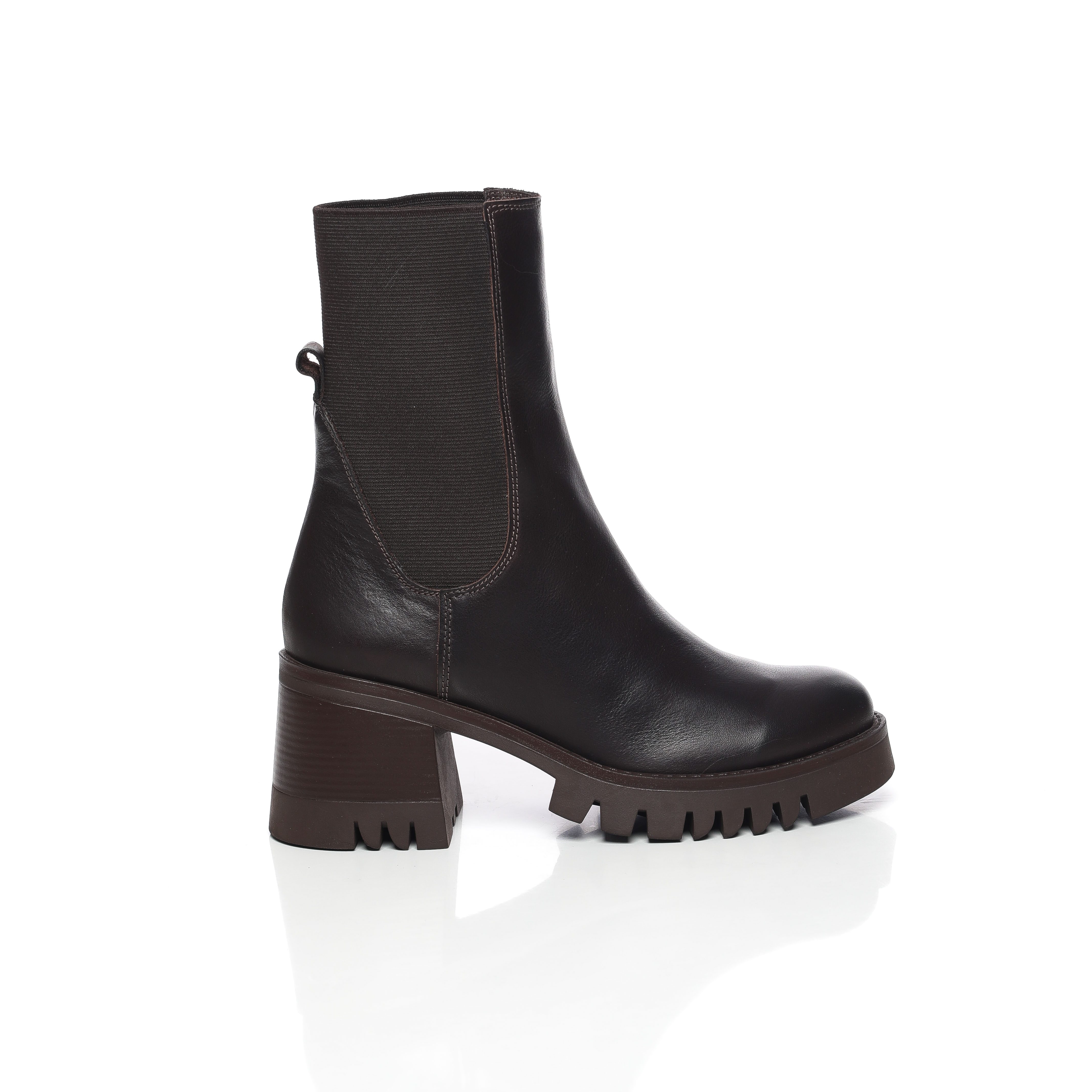 Jambo demi-bottes en cuir à talon large sont à la mode pour femme – Image 2