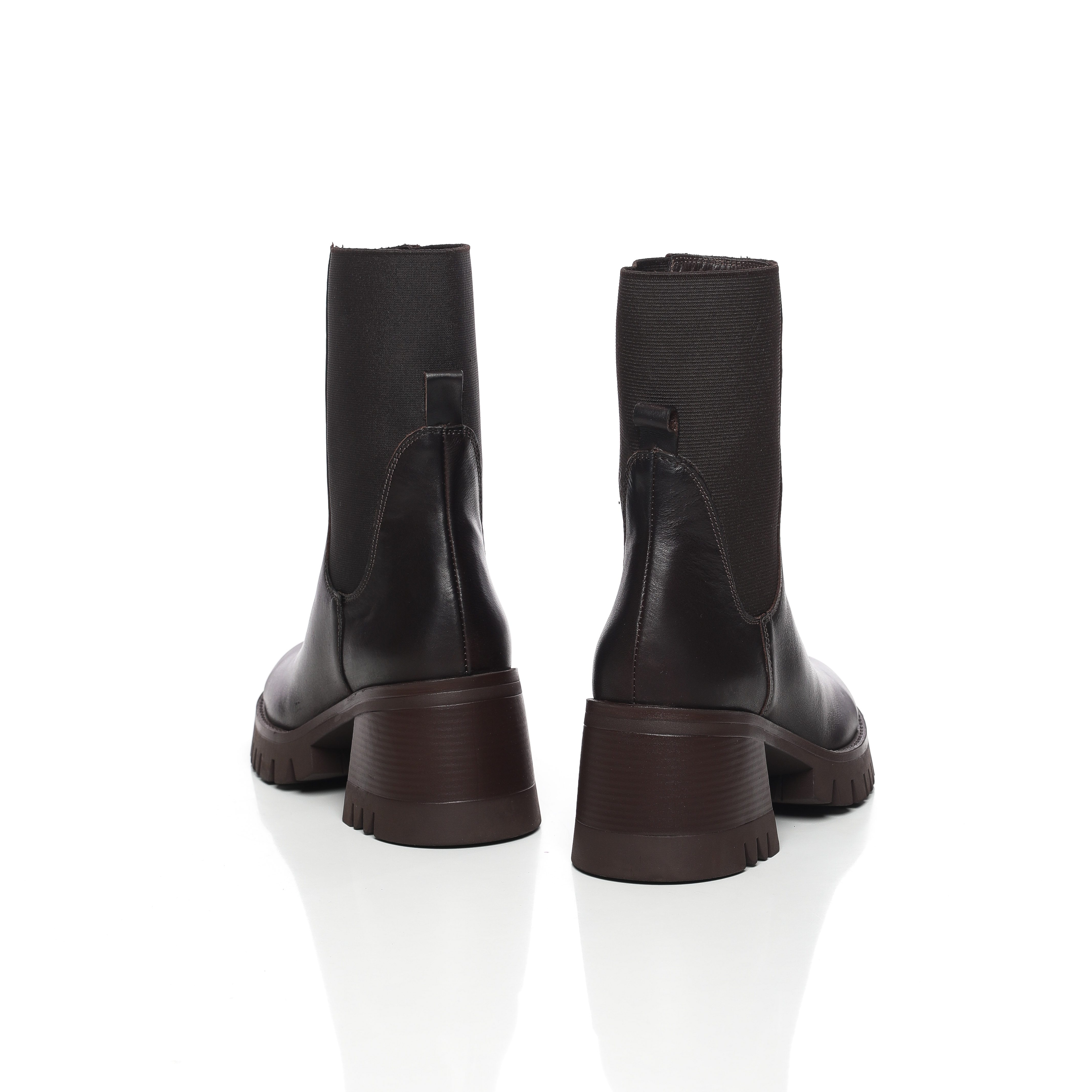 Jambo demi-bottes en cuir à talon large sont à la mode pour femme – Image 5