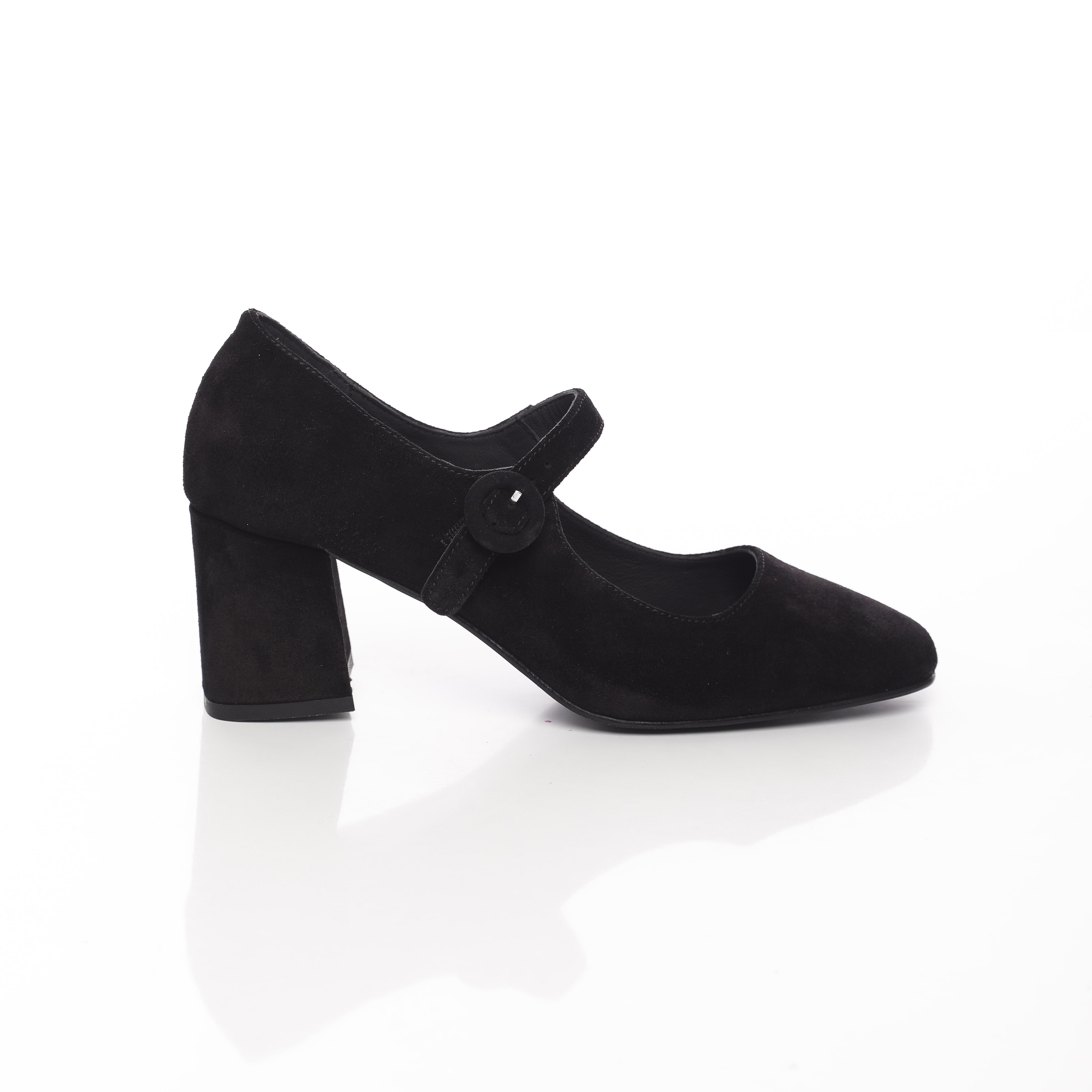 escarpins à talon carré en daim