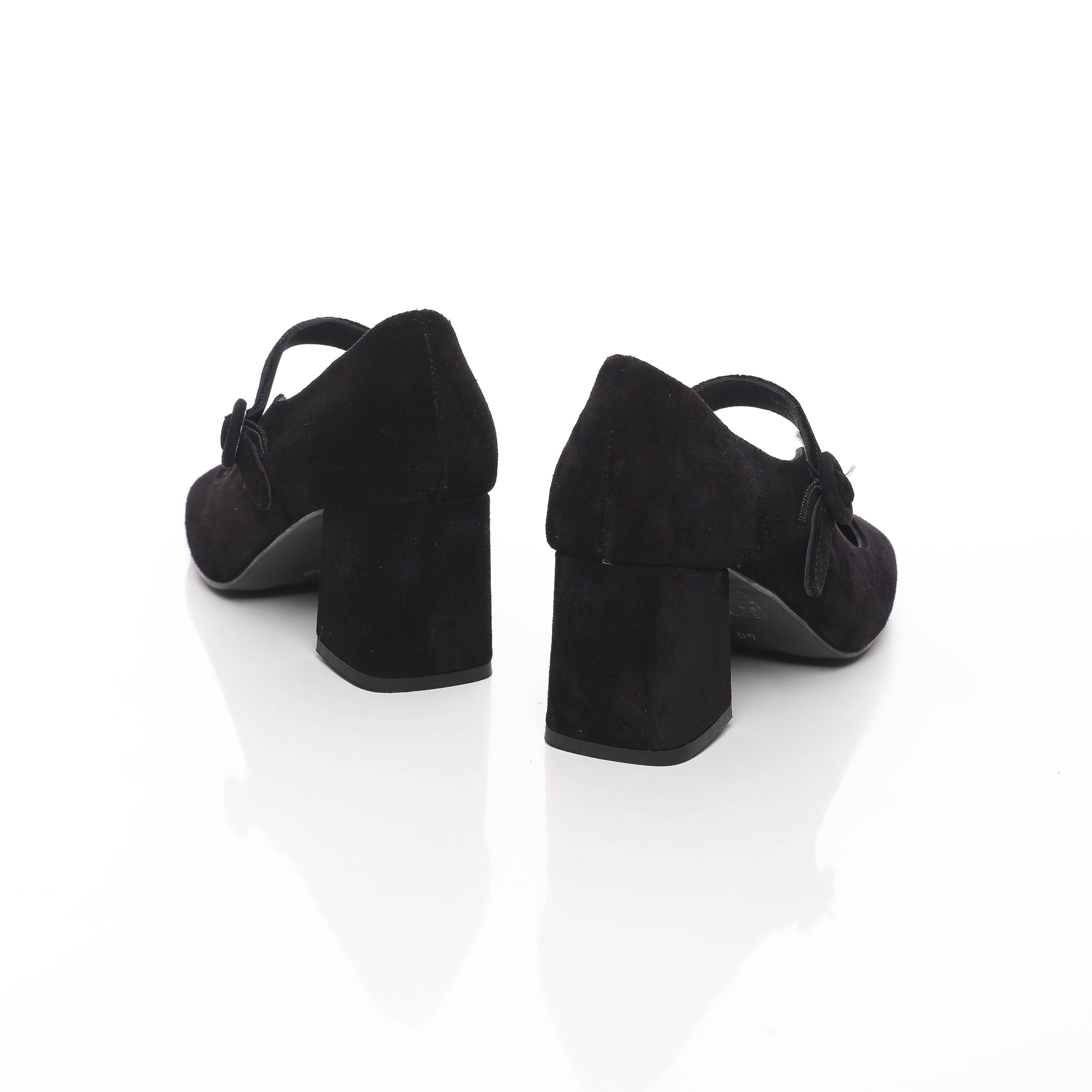 escarpins à talon carré en daim