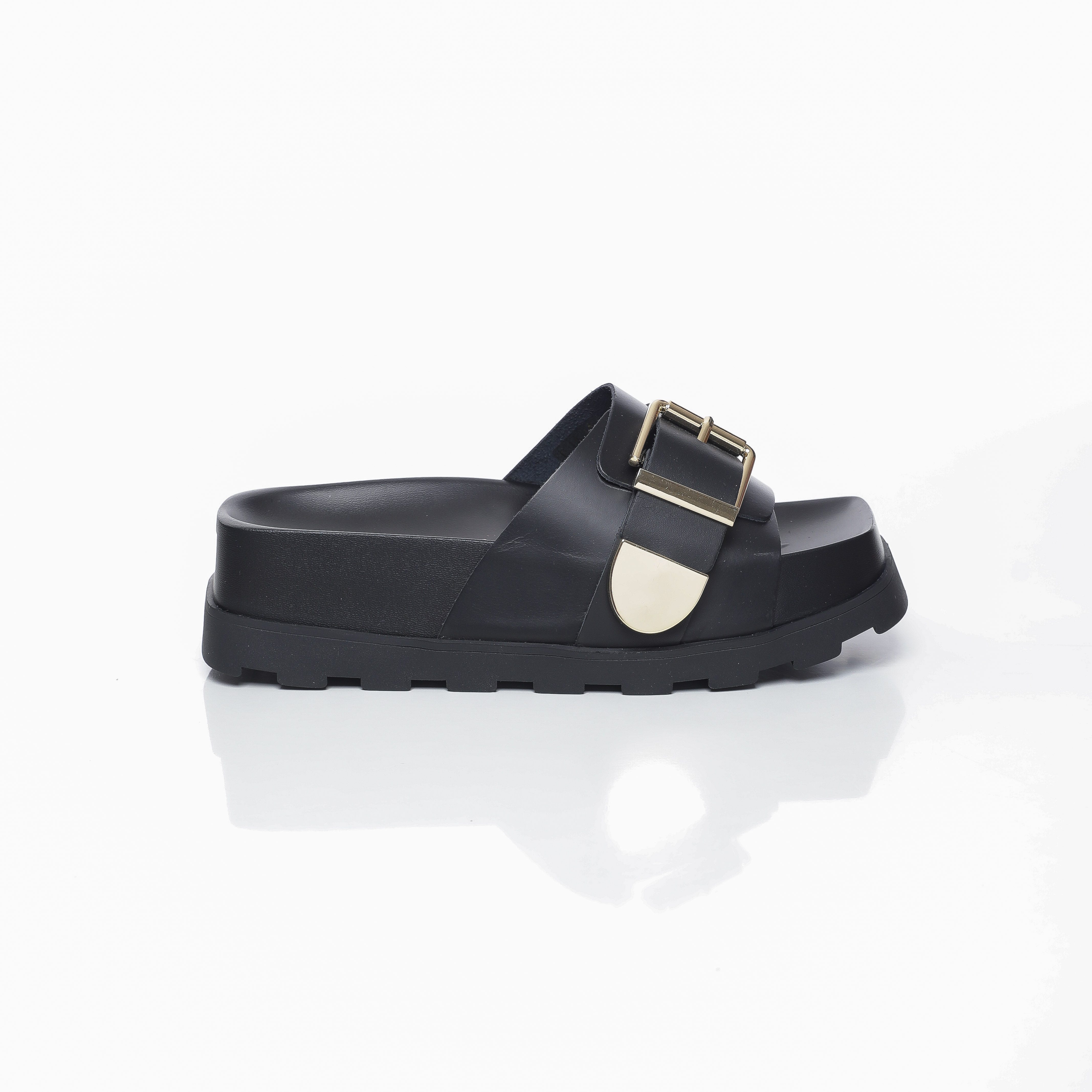 Mules plates confort à boucle pour Femme