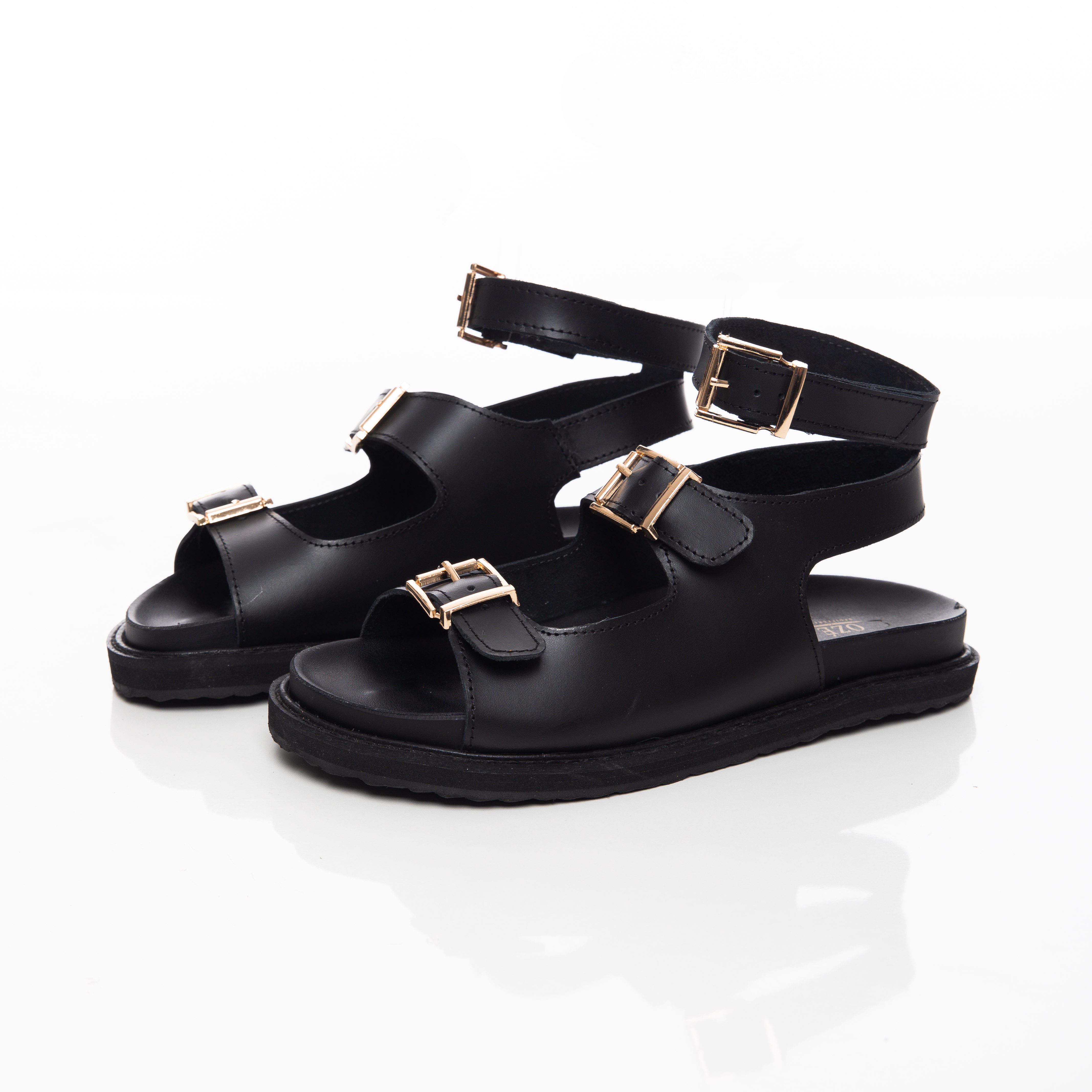 Sandales plates orthopédiques en daim pour femme