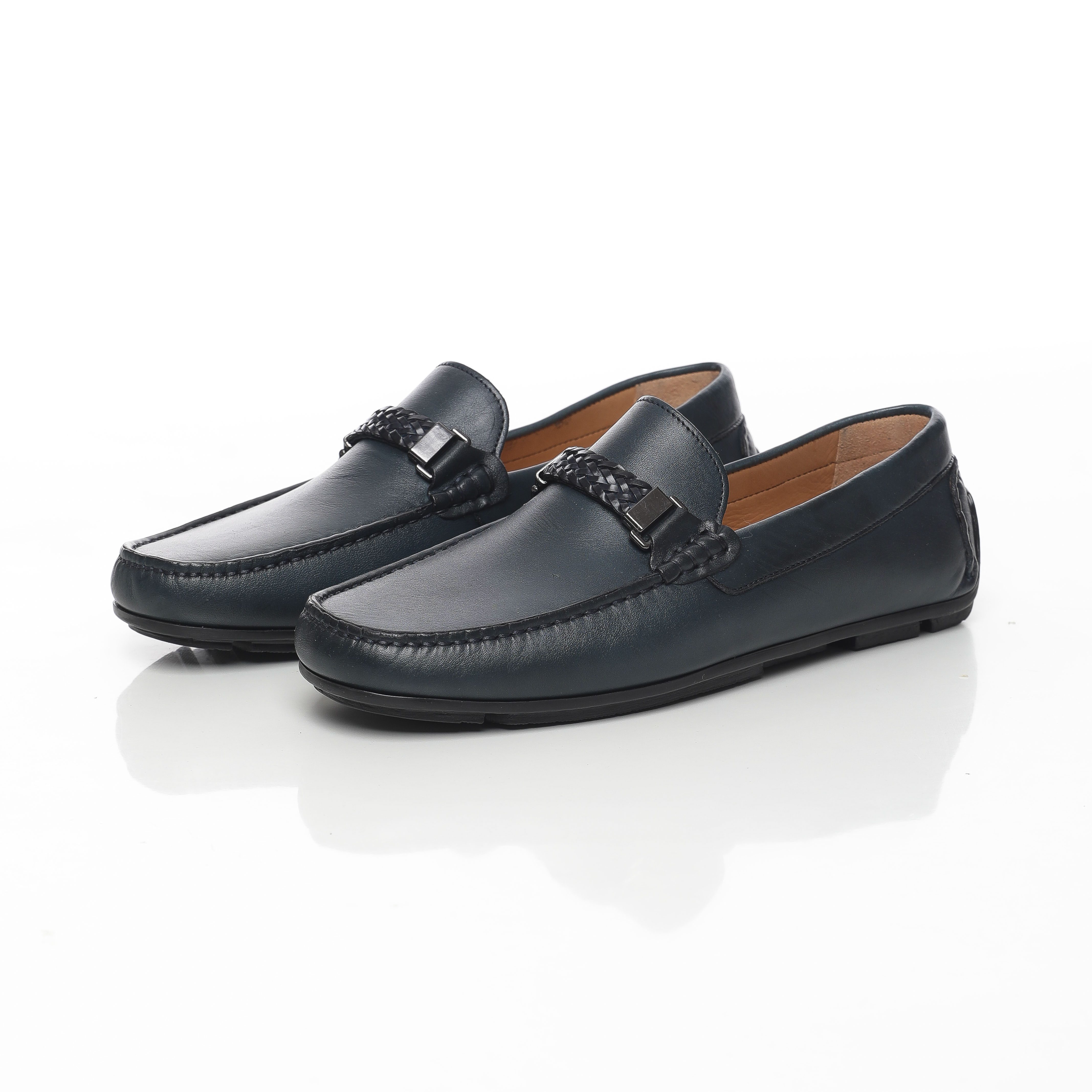 Mocassin homme cuir véritable sans lacet
